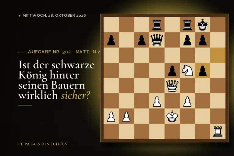 Stellung der Schachaufgabe Nr. 302: Weiß zieht und setzt in 2 matt