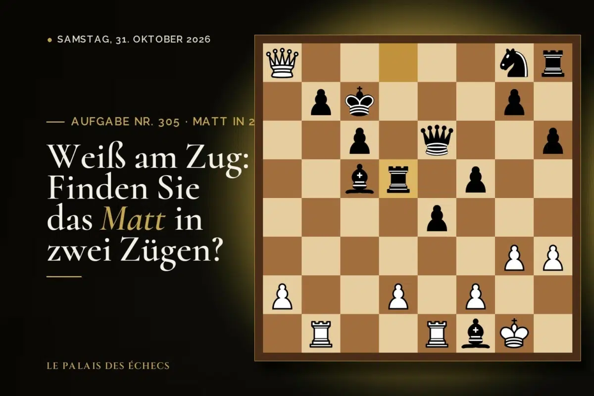Stellung der Schachaufgabe Nr. 305: Weiß zieht und setzt in 2 matt